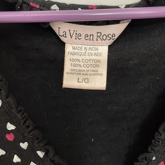 La Vie en Rose Heart Sleep Top Size Large - Picture 3 of 3